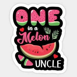 Hearts Watermelon Cream One In A Melon Uncle Niece Nephew Sticker